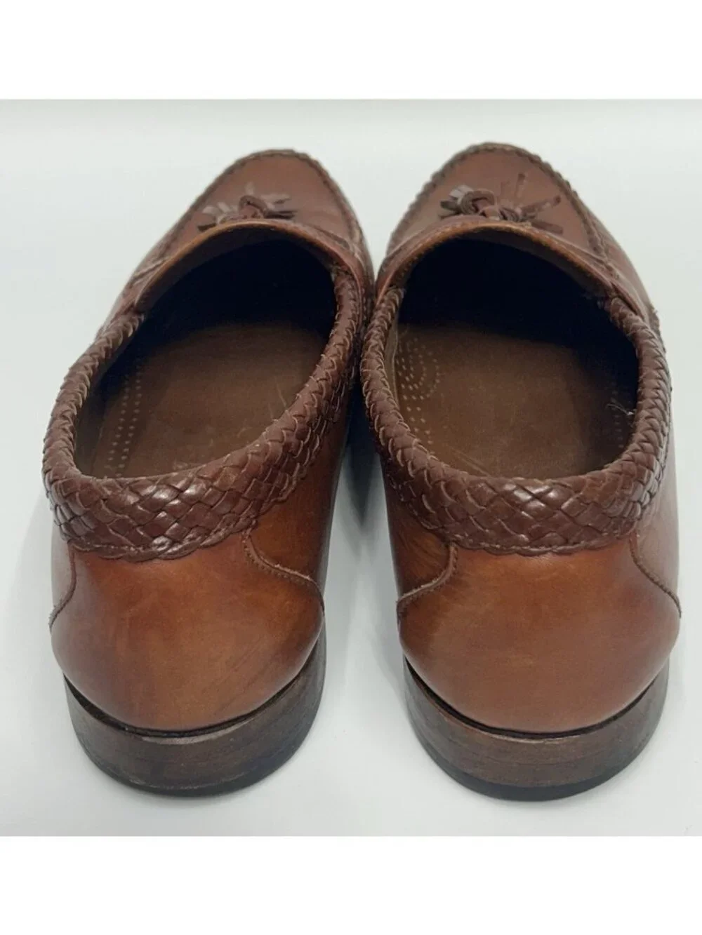 Allen Edmonds Maxfield leather loafers shoes mens size 10 brown 47716 Tassel